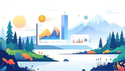Data Visualization in Nature - A Harmonious Blend of Technology and Environment.