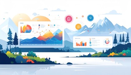 Data Visualization Landscape - Charts and Graphs in Nature.