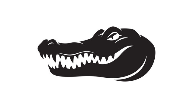 Dynamic alligator head silhouette illustration