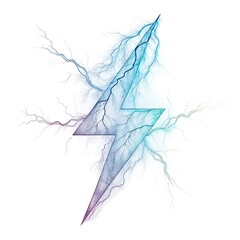 Lightning Bolt Symbol with Electric Aura electricity