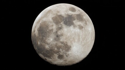 Close up view of the full moon surface