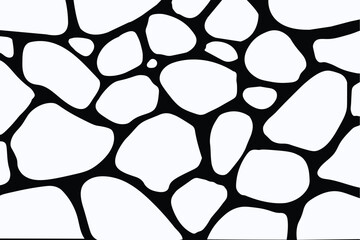 Black and white abstract pattern of irregular shapes