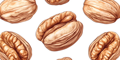 Walnut close up transparent background image for food blog or cooking website