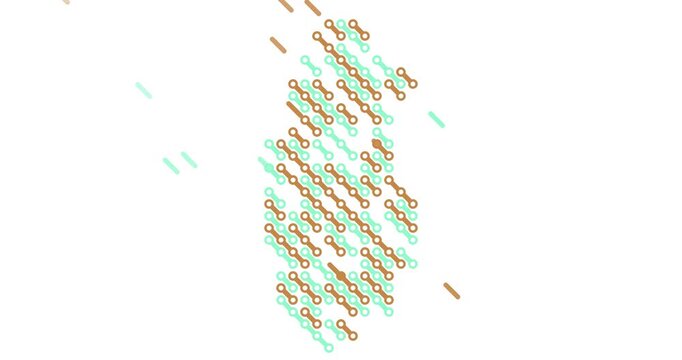 Creative Diagonal Motion Forming and Dissolving Qatar Country Map