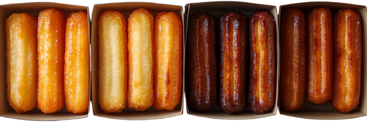 Warm colored cylindrical objects arrangement