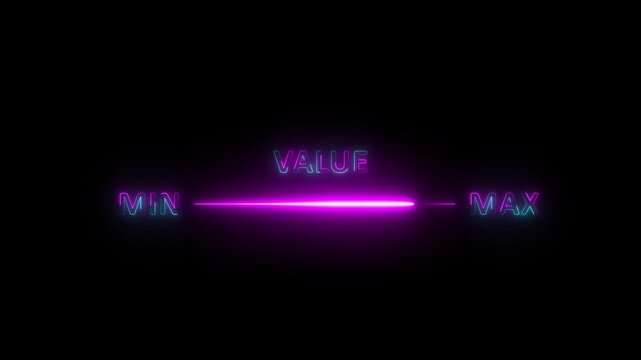 Glowing neon value added virtual icon animation . concept of increase value added business and service,market,Benefits, Growth, Quality control icon, Motion graphics of value concept.