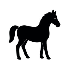 Obraz premium Black horse silhouette standing profile