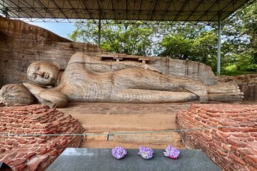 Rock Buddha statues of Gal Vihara temple in Polonnaruwa Sri Lanka