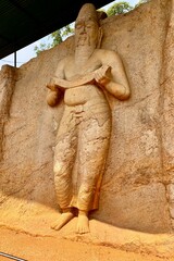 Ancient statue of King Parakramabahu I near Pothgul Vehera in Polonnaruwa Sri Lanka