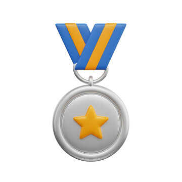 3D Medal with Star on White Background photo (187