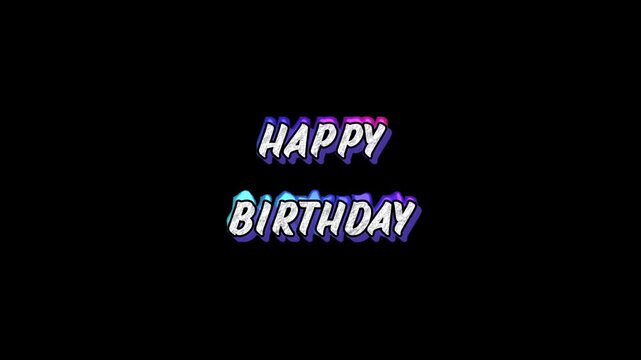 Celebrate special moments with this vibrant 'Happy Birthday' text overlay, perfect for adding a festive touch to your greetings and designs