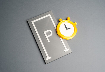 Temporary restrictions on car parking. Urban regulation concept, traffic management and public...