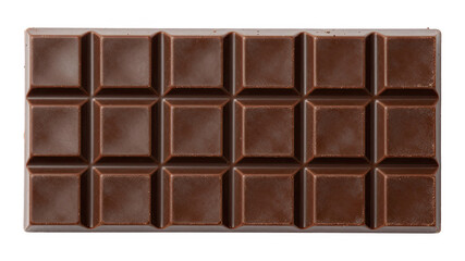Fototapeta premium Horizontal full frame view large rectangular milk chocolate bar twenty squares sweet confectionery