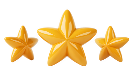 Three star shaped candies on a black background