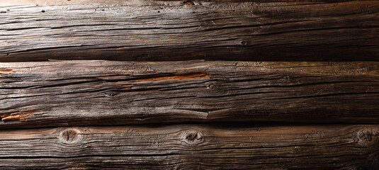 Old wood texture with knots and cracks clouse-up 