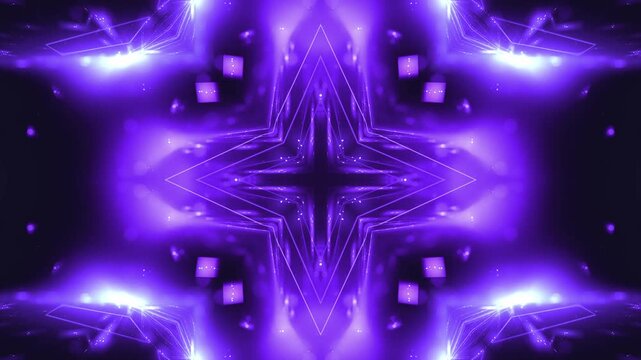 geometric glowing light patterns, futuristic, symmetrical design, analysis, technology, digital art, connection, network, mesmerizing, depth, innovation, digital media, tech advertising, purple, dark