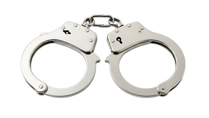 Metal handcuffs cut out on PNG. AI GENERATED.
