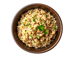 Quinoa porridge bowl isolated on transparent background