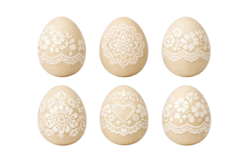 Assortment of painted Easter eggs for springtime holiday celebration Ready for compositing on white and transparent background