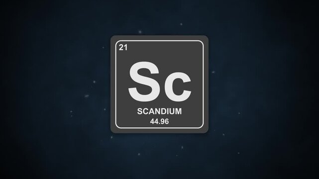 Scientific logo featuring textured background and sparkling effects Scandium