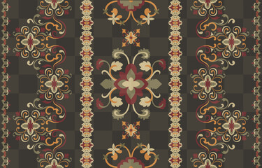 Fabric patterns: Vintage floral patterns, ethnic tribal patterns, seamless square patterns.