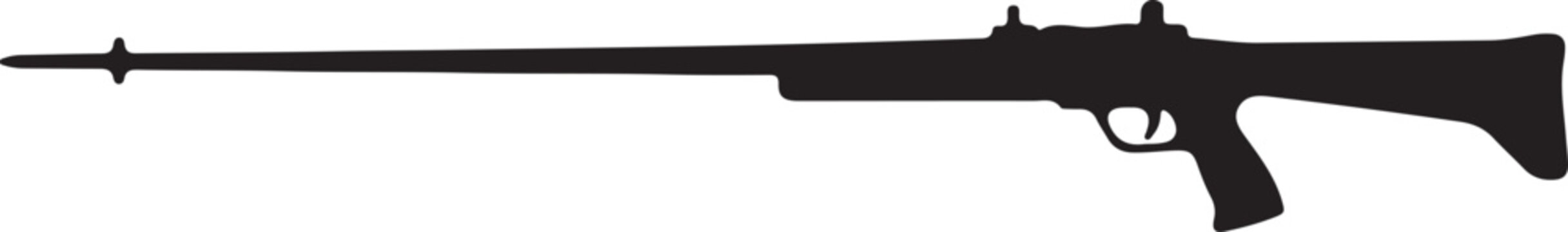 Black silhouette of a rifle with a scope and bayonet 1