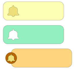 Set Of Three Blank Reminder Text Boxes With Notification Bell Icons For Appointments and Alerts