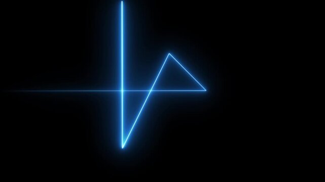 Neon technology stripes line animation.  Moving neon curve line on black background.  Seamless loop laser lines. Abstract neon light background.