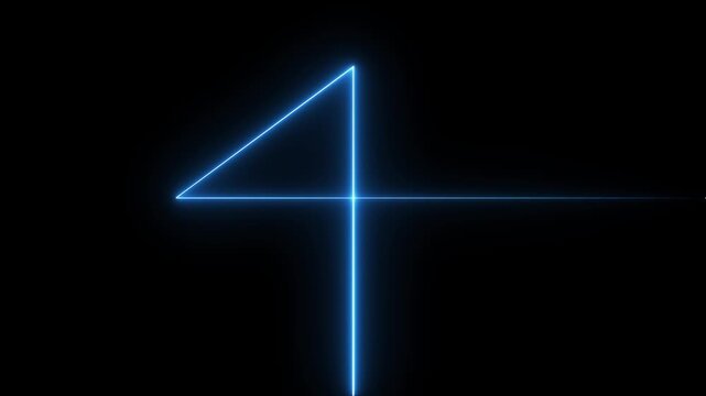 Neon technology stripes line animation.  Moving neon curve line on black background.  Seamless loop laser lines. Abstract neon light background.