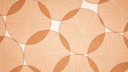 Warm, repeating geometric pattern of overlapping circles with radial lines, creating a sense of harmony and flow.