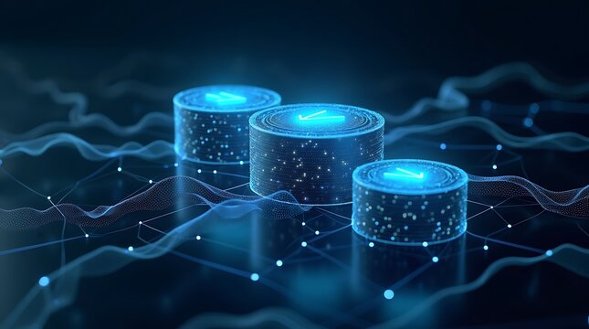 Digital representation of cryptocurrency storage - Powered by Adobe