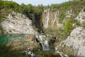spectacular waterfalls and lakes of Plitvice Lakes National Park, in Croatia