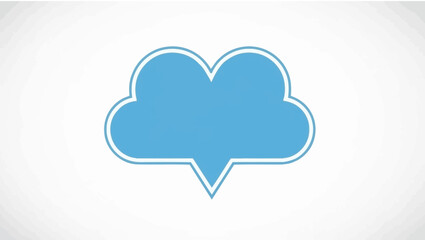 Obraz premium Abstract blue cloud speech bubble on white background