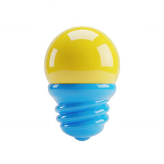 Vibrant yellow and blue light bulb idea concept illumination