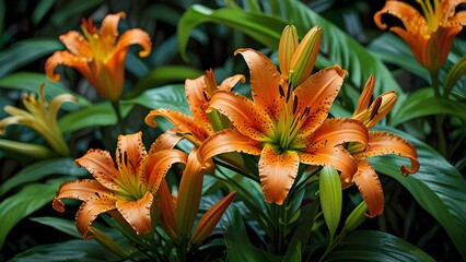 Vibrant Orange Daylily in Full Bloom with Soft Garden Background