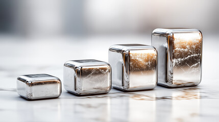 ミニマルな金属グラフ｜ビジネス分析・統計のイメージ背景