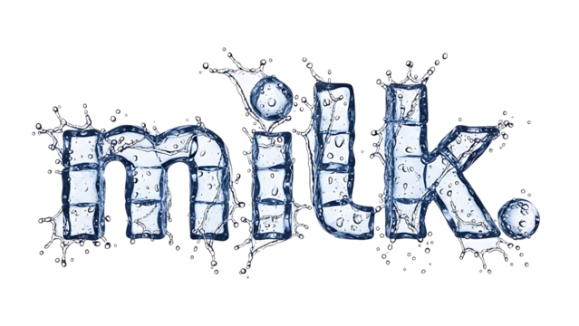 Illustrative milk typography isolated on transparent background - Powered by Adobe