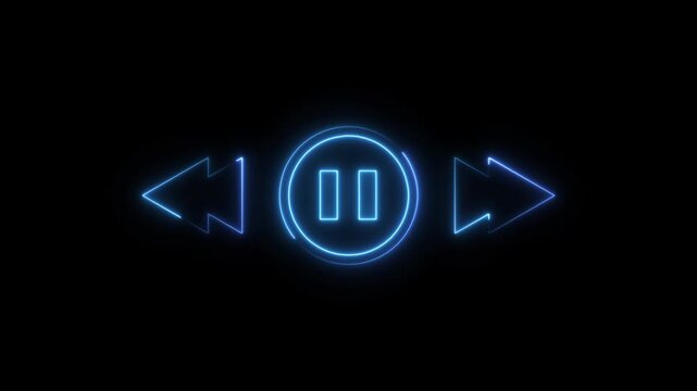 Audio player bar icon. Player button with play, pause, next, previous symbol animation. simple icon animation.