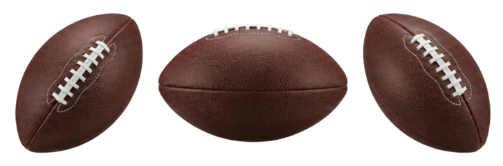 American Football Triptych: Three Views of a Brown Leather Ball