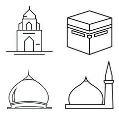 Obraz premium Mosque Minaret Vector Illustration for Islamic Architecture, Religious Landmark and Cultural Design