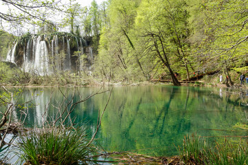 spectacular waterfalls and lakes of Plitvice Lakes National Park, in Croatia