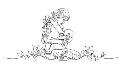 Obraz premium Whimsical line art illustration of a frog on a leaf isolated on transparent background, Vector