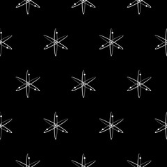 Obraz premium Atom simple seamless pattern isolated on black background