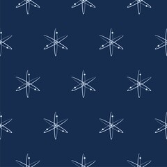 Obraz premium Atom simple seamless pattern isolated on color background