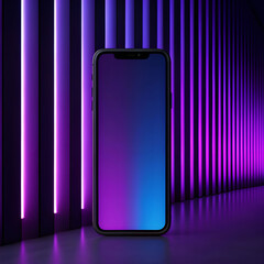 Futuristic abstract gradient wallpaper with vertical lines, sleek neon tones.