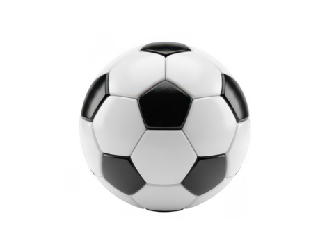 Classic black and white soccer ball isolated on transparent background - Powered by Adobe