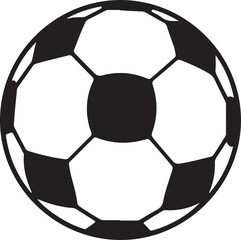 Fototapeta premium black and white illustration of classic soccer ball with pentagon and hexagon pattern, minimal sports icon ideal for games or athletic themes