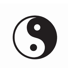 A minimalist yin yang symbol on transparent background