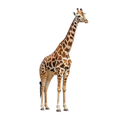 Naklejka premium Giraffe portrait isolated on transparent background
