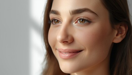 Fototapeta premium Nose surgery is required for a young woman to modify her bone and cartilage, enhancing both aesthetics and breathing.png